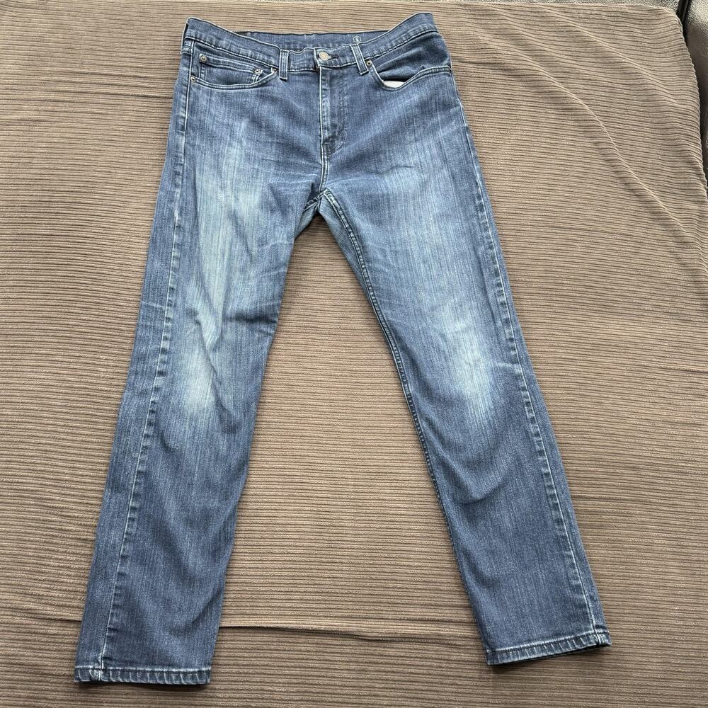 Levis 502 Jeans Mens 34x32 Blue Tapered Stretch Denim Medium Wash‎ Classic